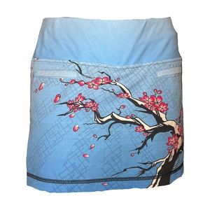 InkNBurn blue Sakura Running Skort